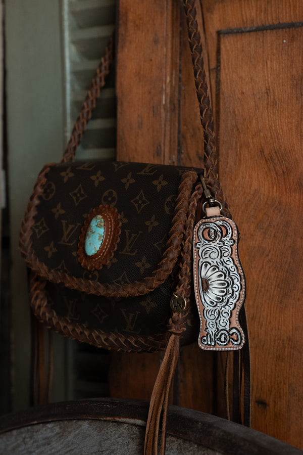 JRW Leather Silver Bits With Daisy Bag 