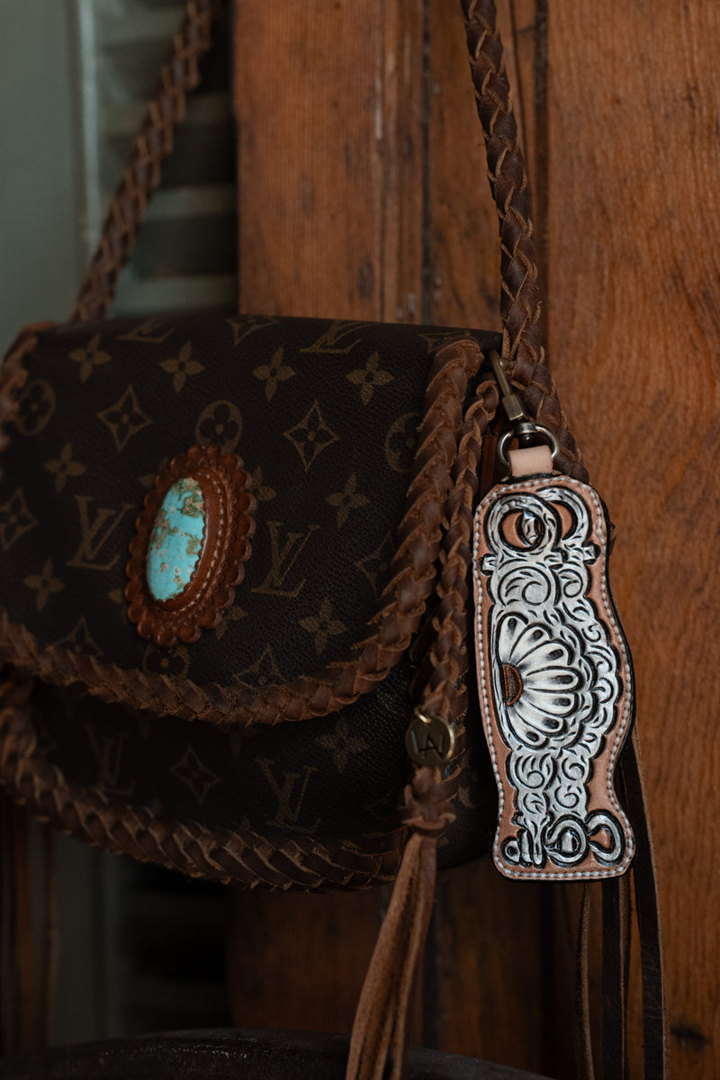 JRW Leather Silver Bits With Daisy Bag 