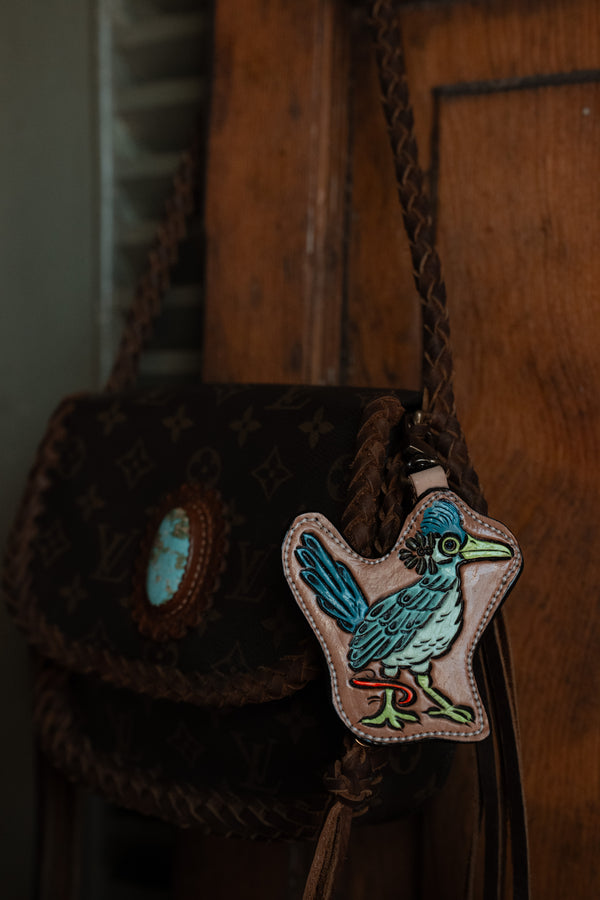 JRW Leather Roadrunner With Earring Bag Charm