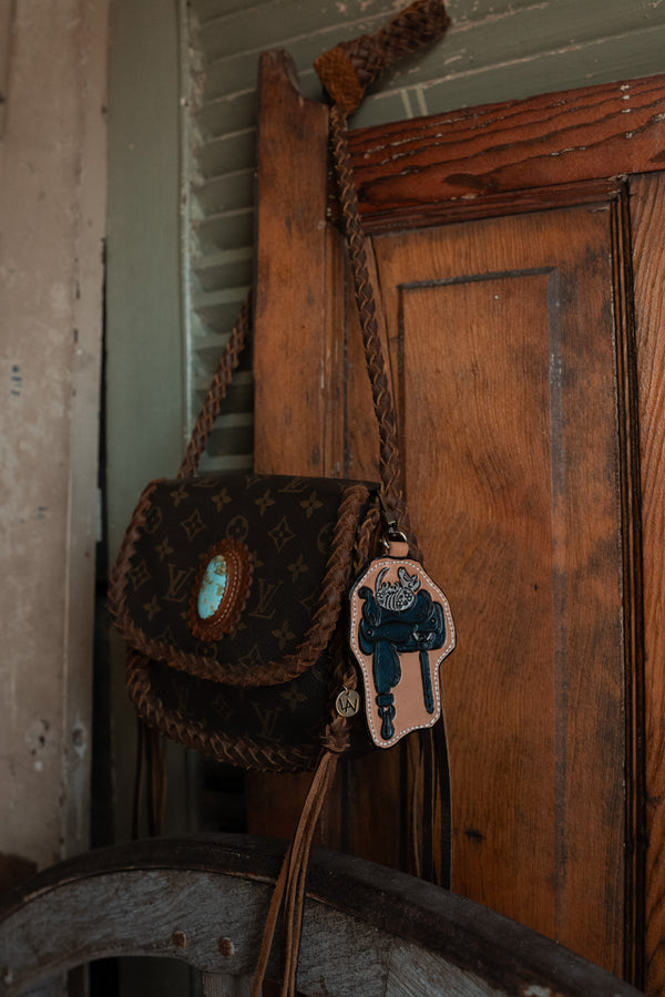 JRW Leather Black Saddle Armadillo Bag Charm