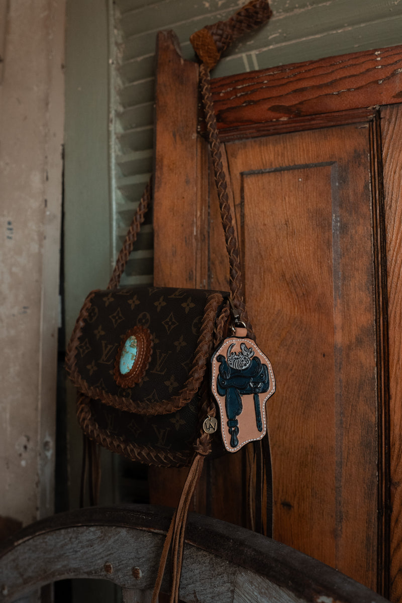 JRW Leather Black Saddle Armadillo Bag Charm