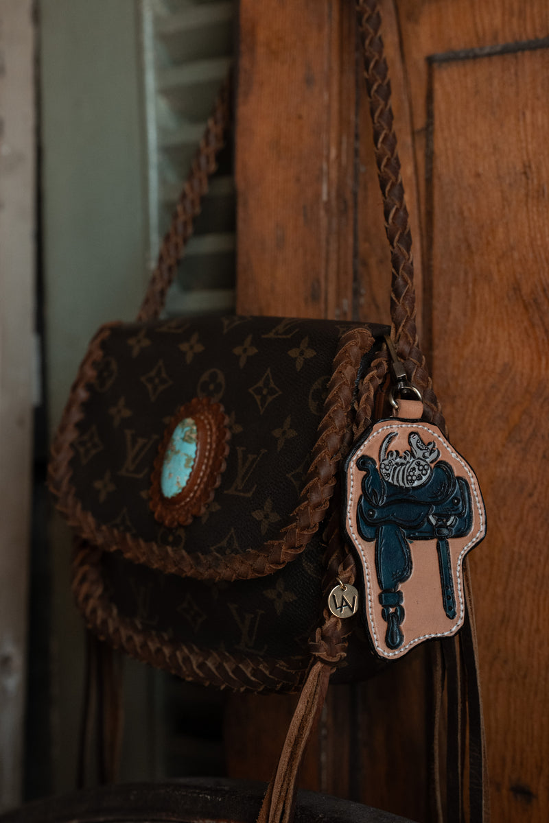 JRW Leather Black Saddle Armadillo Bag Charm