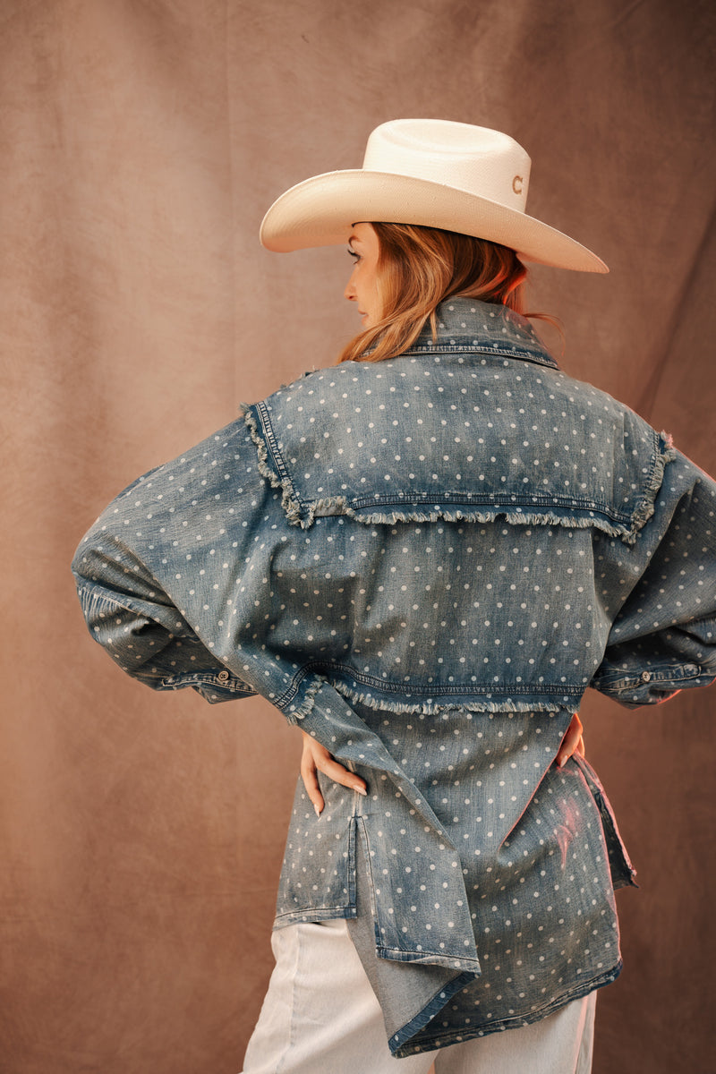 A Rare Bird Denim Dot Button Down Blouse – Maverick Fine Western Wear