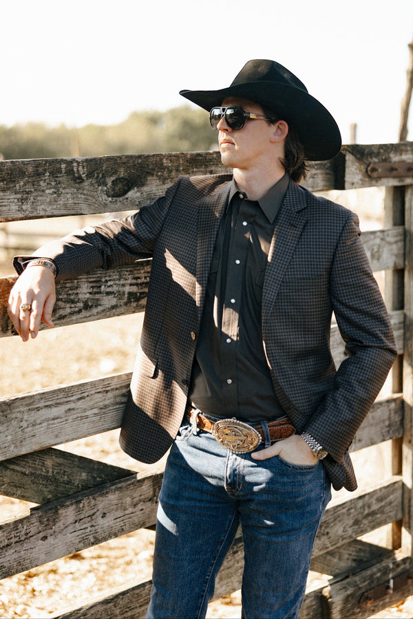 Byron Check Brown, Grey, and Rust Sport Coat