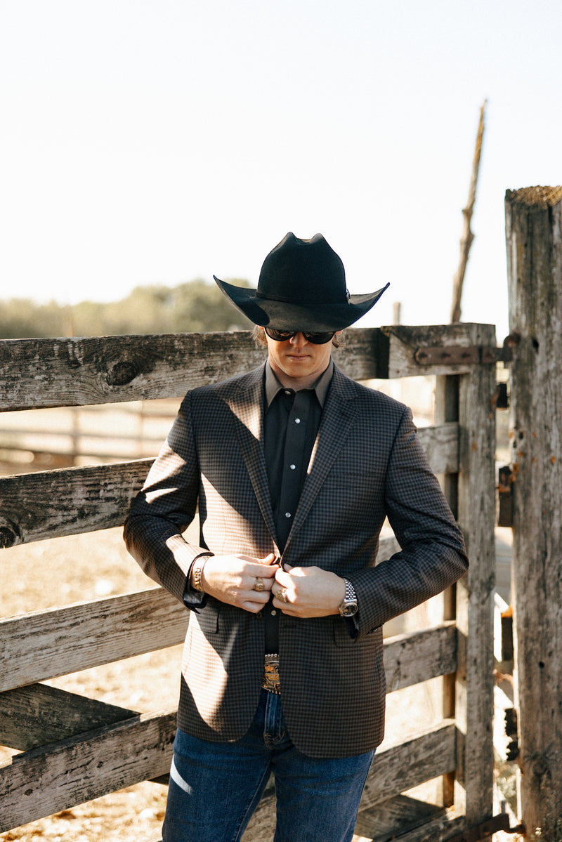 Byron Check Brown, Grey, and Rust Sport Coat