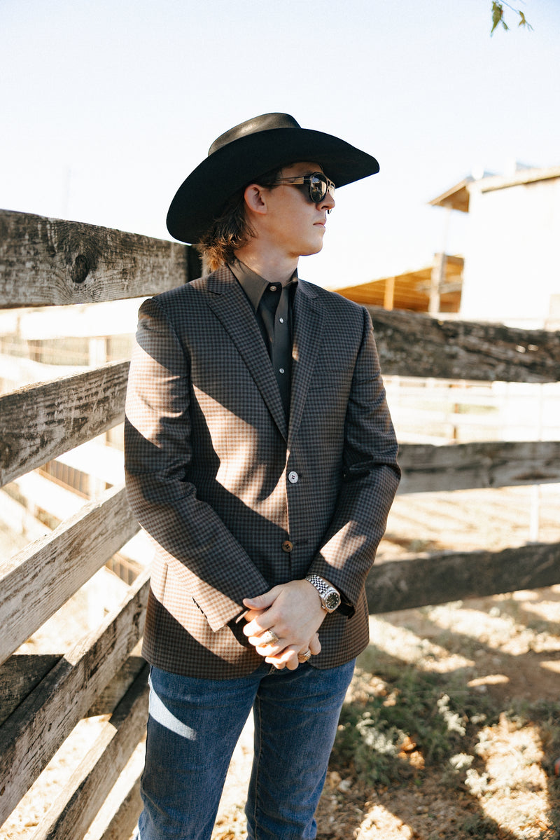Byron Check Brown, Grey, and Rust Sport Coat