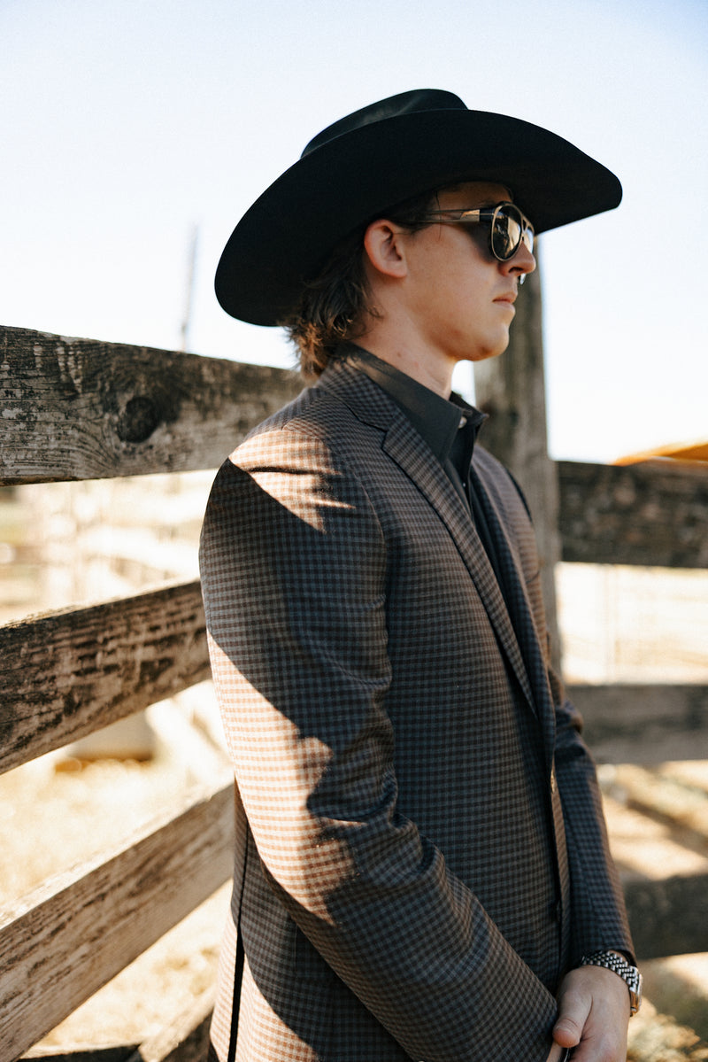 Byron Check Brown, Grey, and Rust Sport Coat