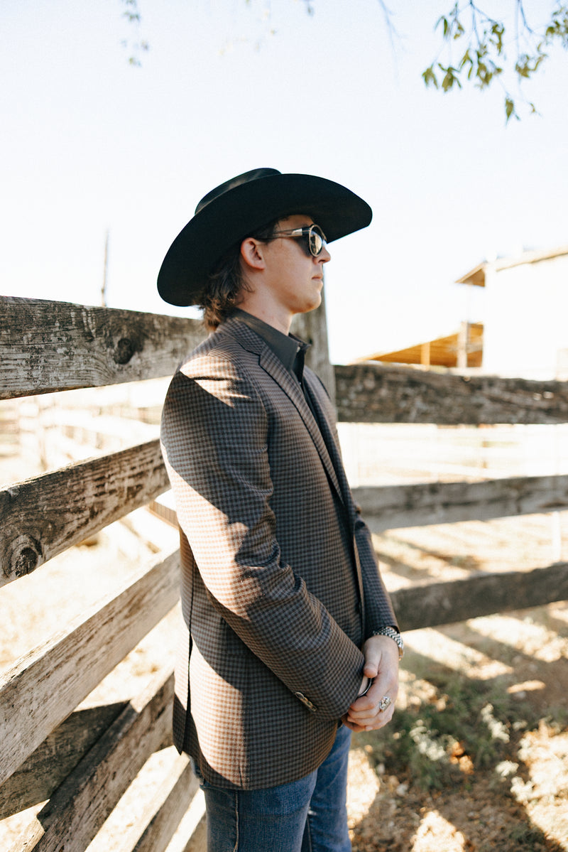 Byron Check Brown, Grey, and Rust Sport Coat