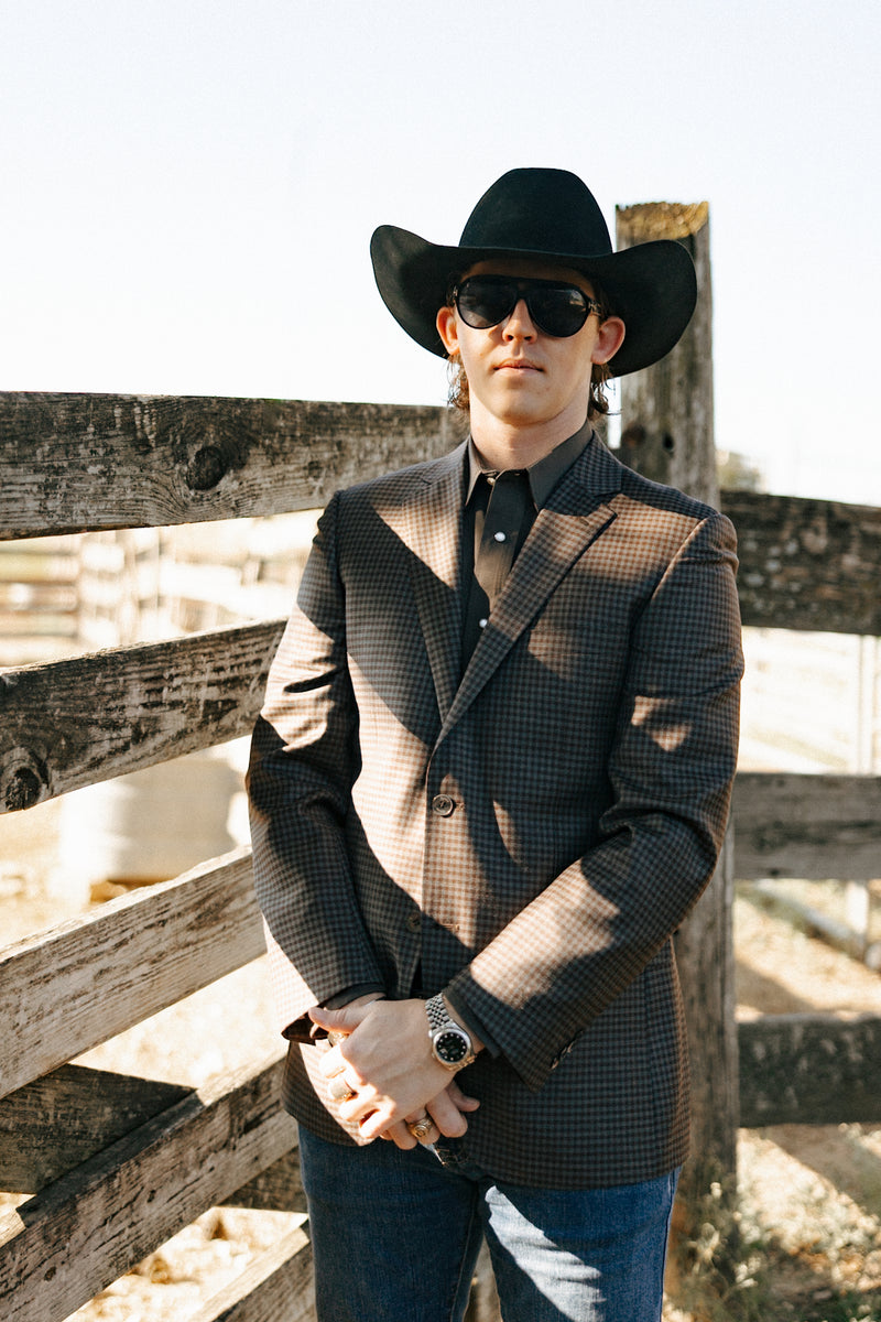 Byron Check Brown, Grey, and Rust Sport Coat