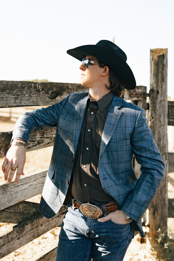 Byron Bamboo Blue and Rust Sport Coat