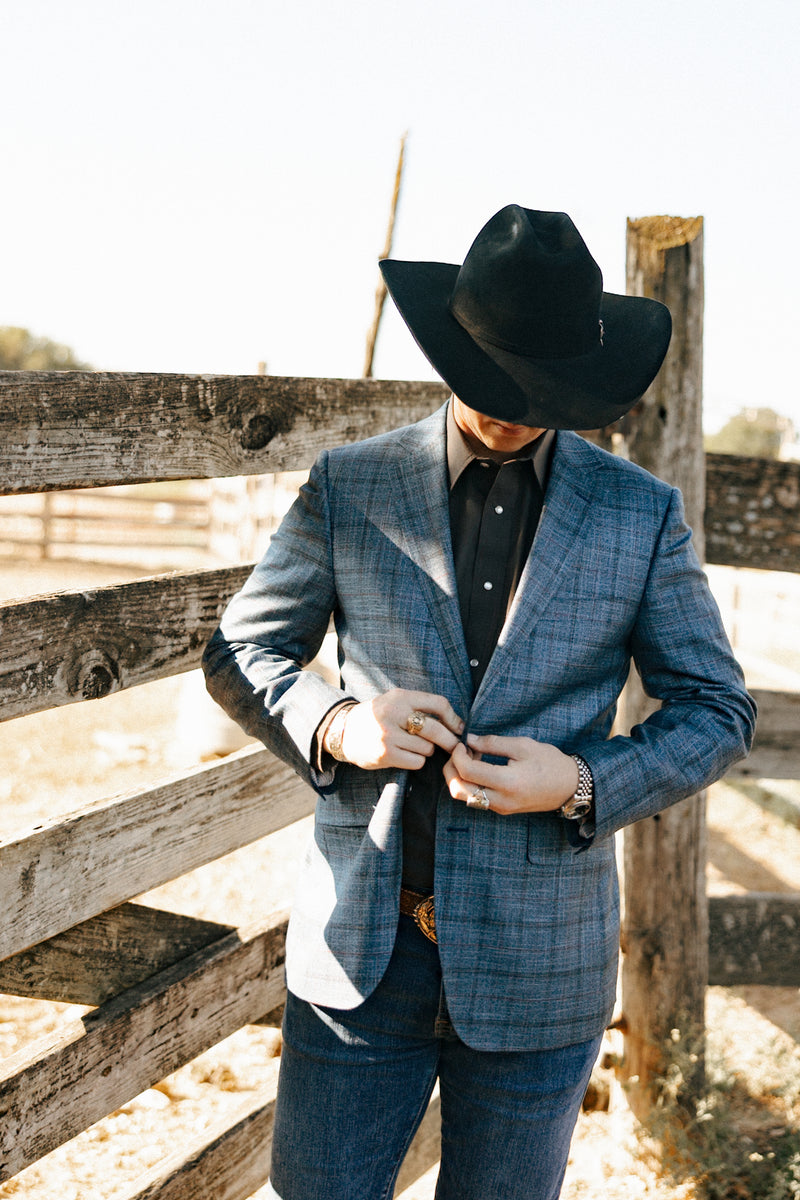 Byron Bamboo Blue and Rust Sport Coat