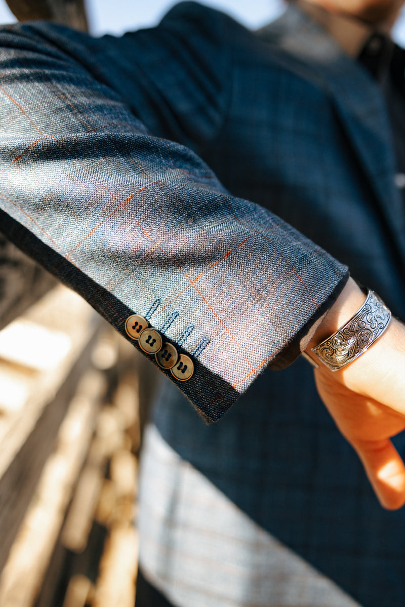 Byron Bamboo Blue and Rust Sport Coat