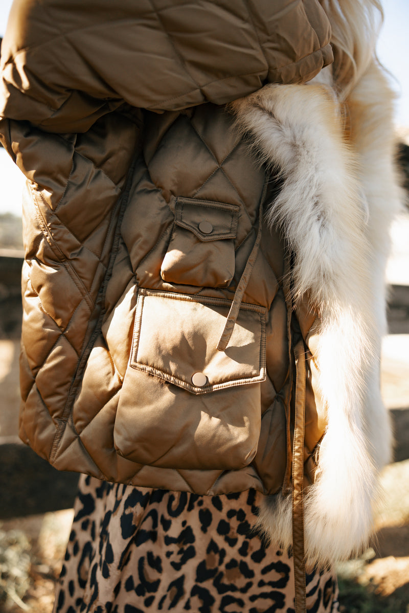 Diomi Slim Cut Tick Tok Jacket- Bronze