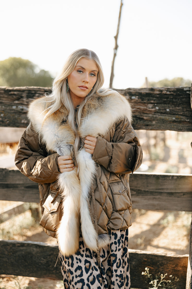 Diomi Slim Cut Tick Tok Jacket- Bronze