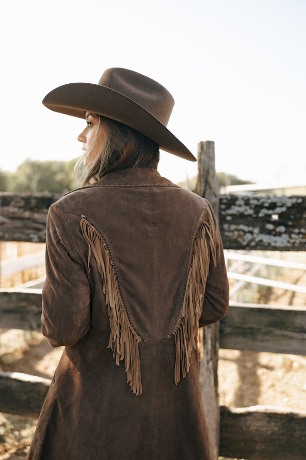 Scully Chocolate Fringe 3/4 Suede Jacket 