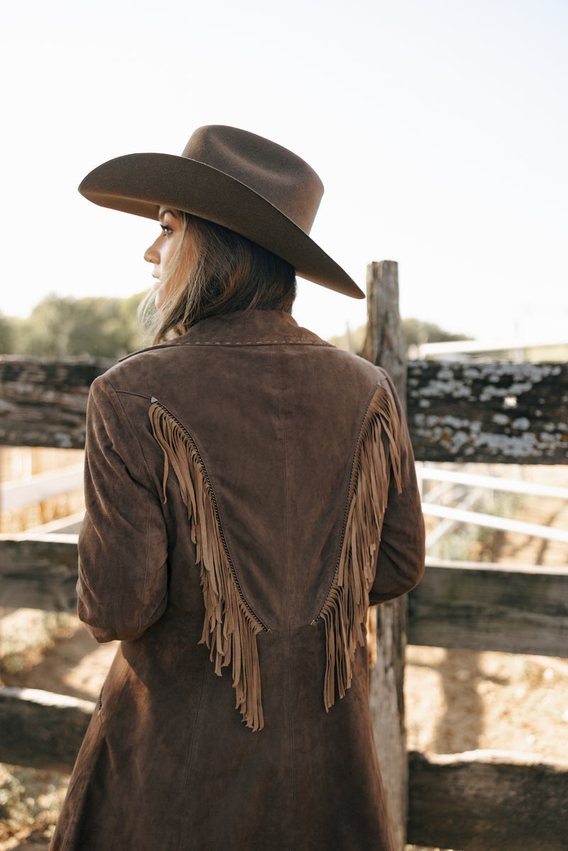 Scully Chocolate Fringe 3/4 Suede Jacket 