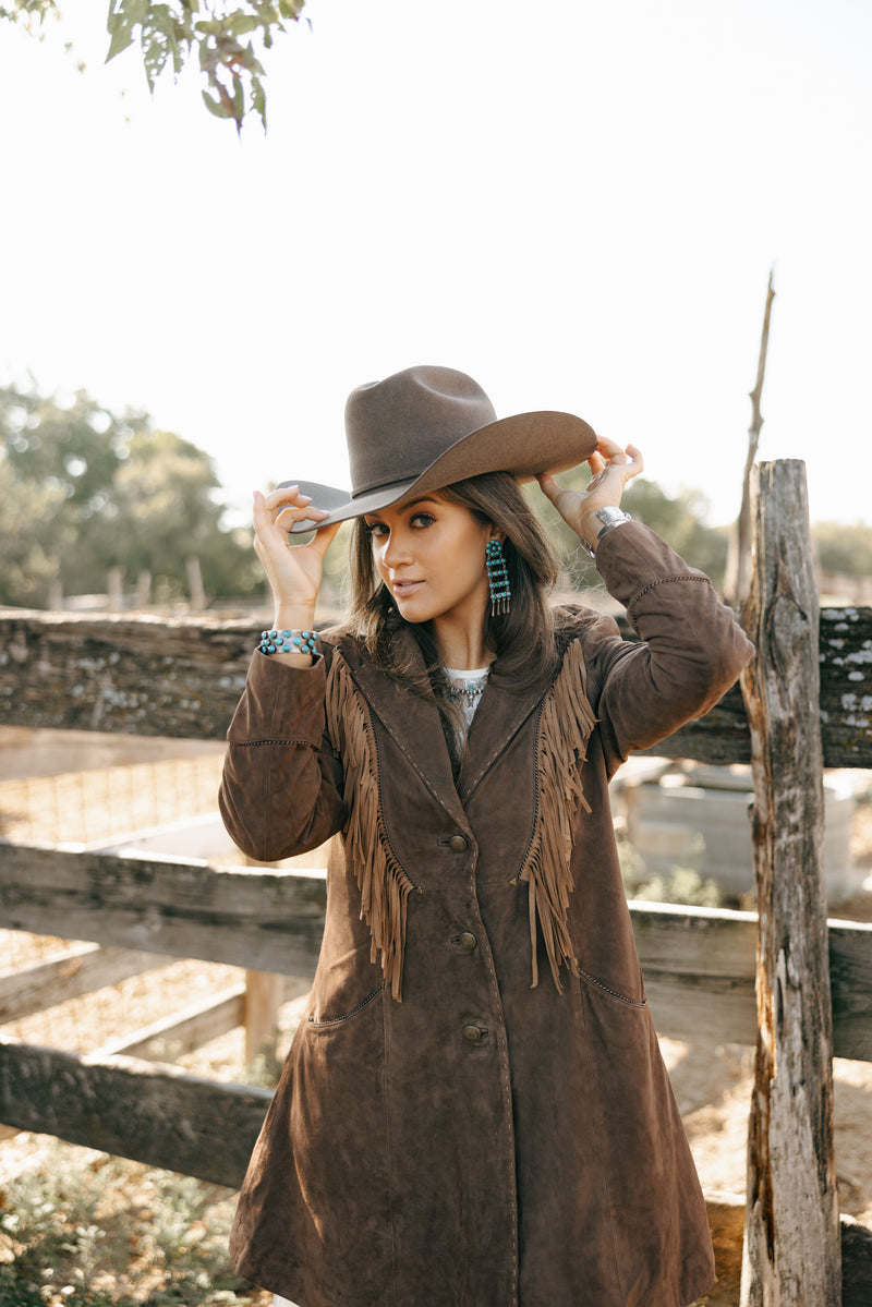 Scully Chocolate Fringe 3/4 Suede Jacket 