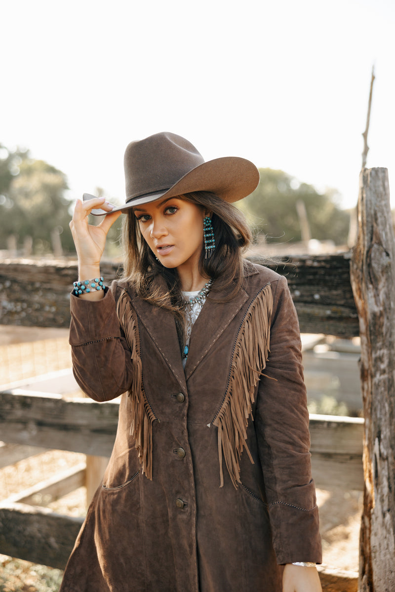 Scully Chocolate Fringe 3/4 Suede Jacket 