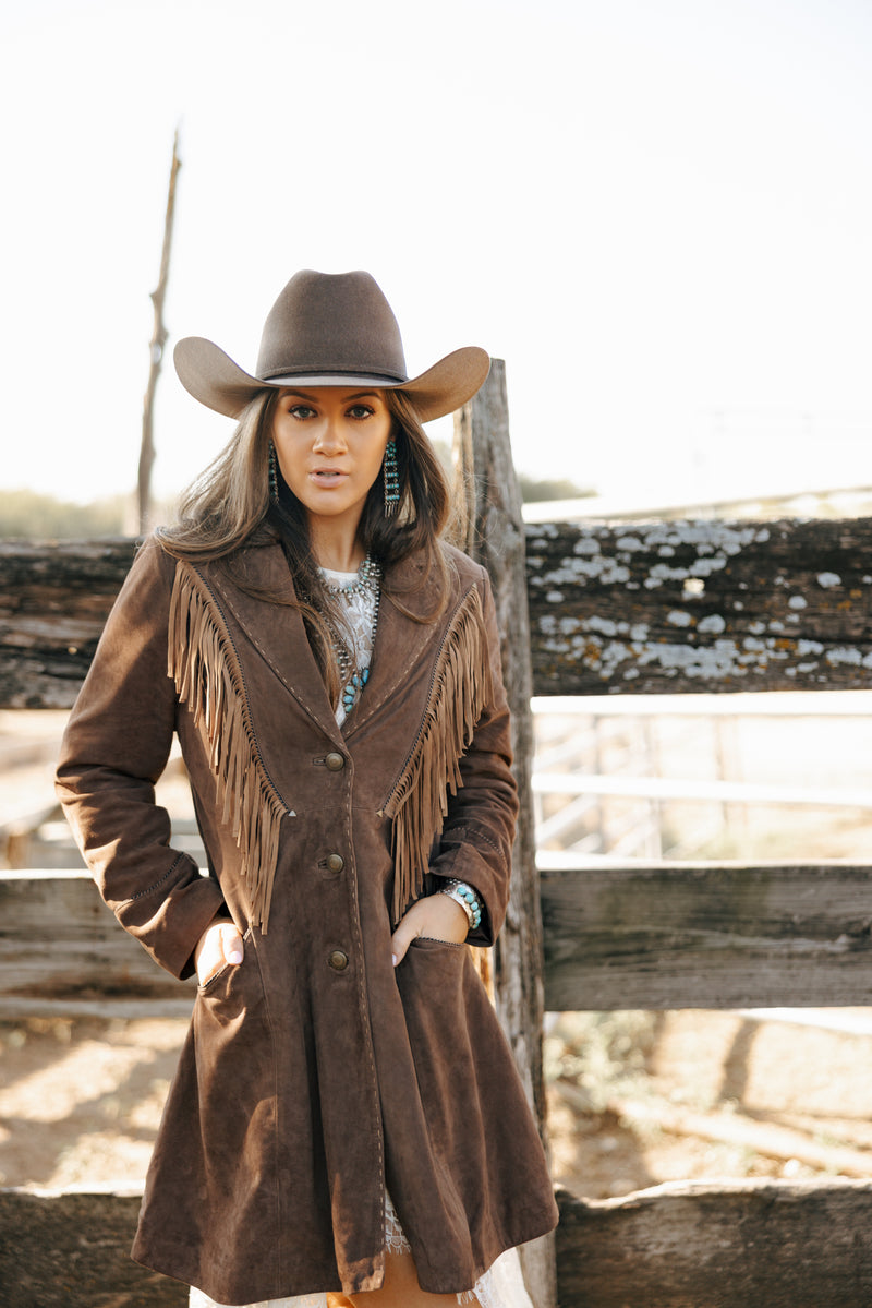 Scully Chocolate Fringe 3/4 Suede Jacket 