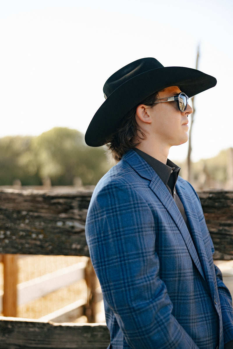 Maverick Exclusive Blue Brown Window Sport Coat 
