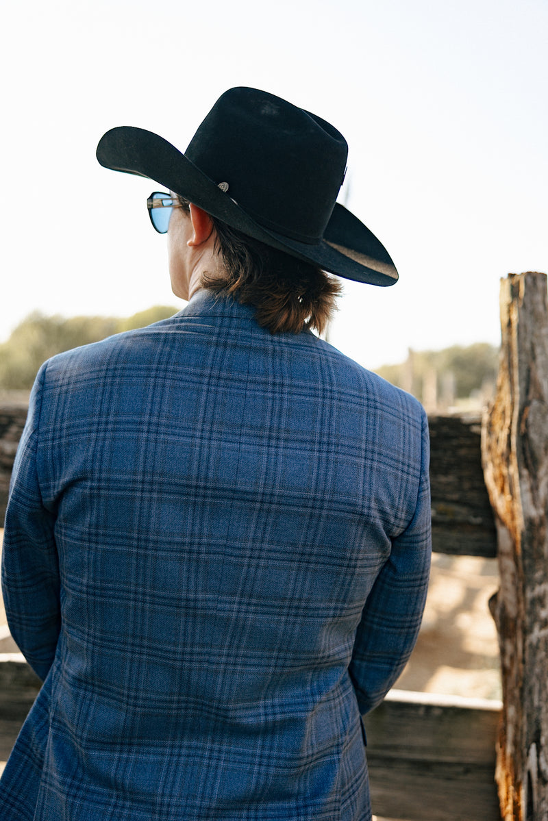 Maverick Exclusive Blue Brown Window Sport Coat 