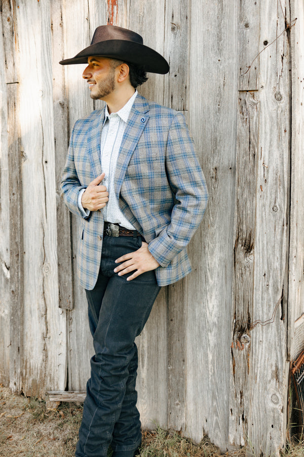 Hart Schaffner Marx Blue Brown Window Sport Coat