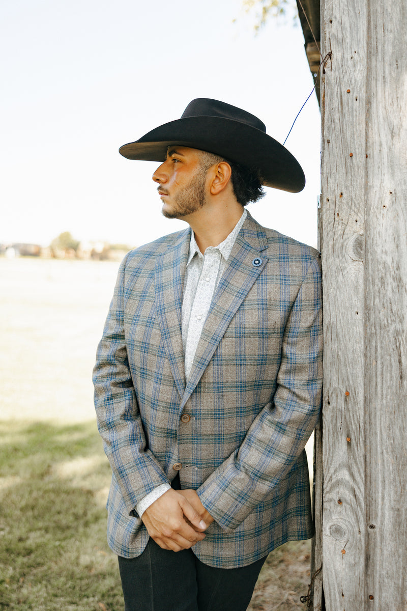 Hart Schaffner Marx Blue Brown Window Sport Coat