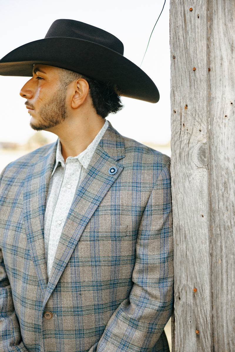 Hart Schaffner Marx Blue Brown Window Sport Coat