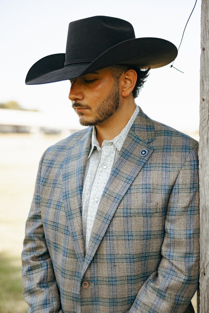 Hart Schaffner Marx Blue Brown Window Sport Coat