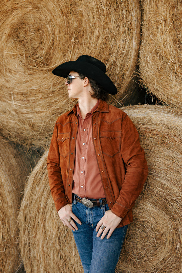 Scully Yoke Lamb Suede Shirt Jacket 