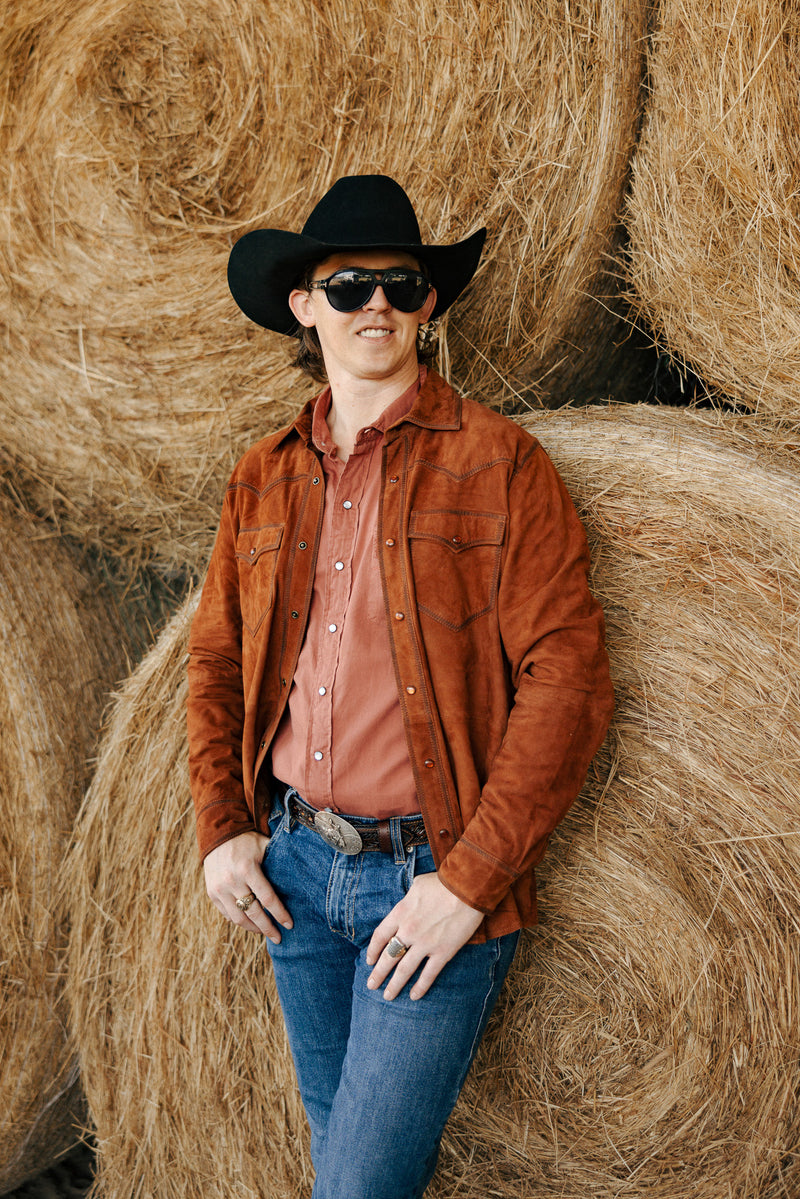 Scully Yoke Lamb Suede Shirt Jacket 