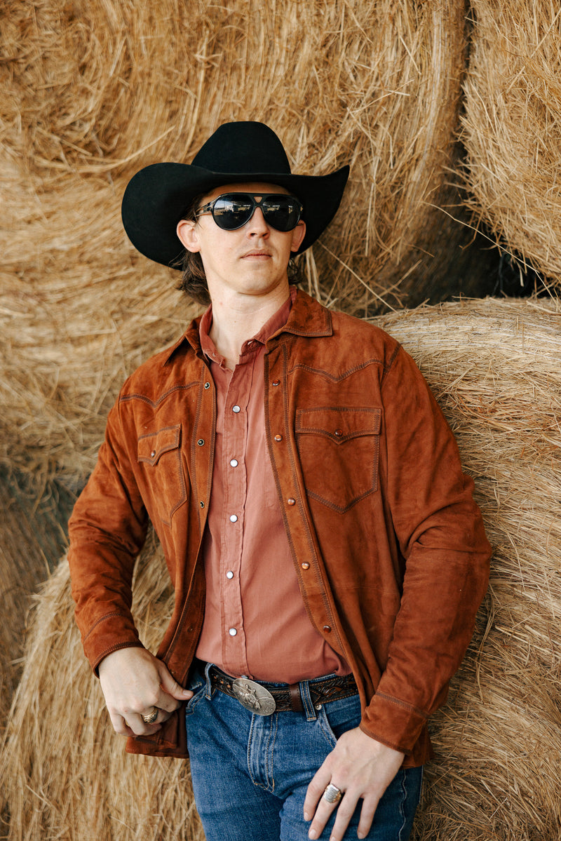 Scully Yoke Lamb Suede Shirt Jacket 