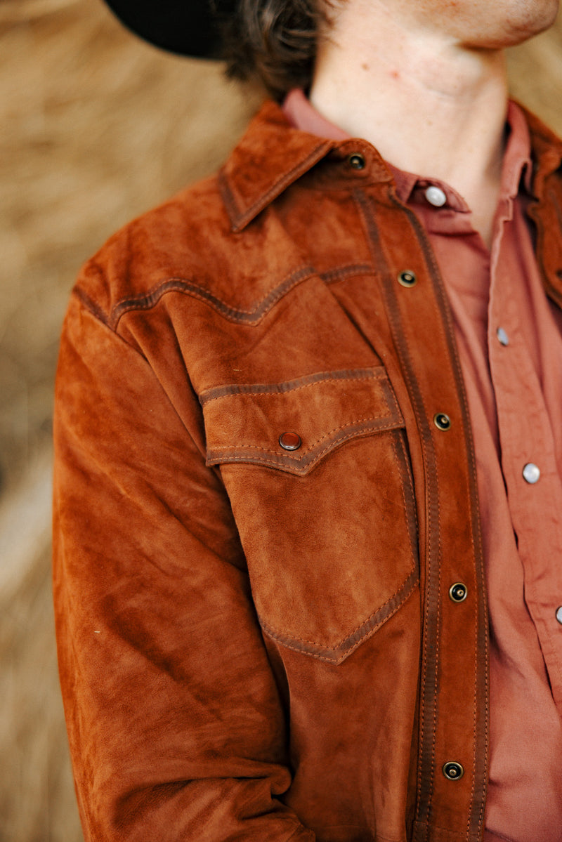 Scully Yoke Lamb Suede Shirt Jacket 