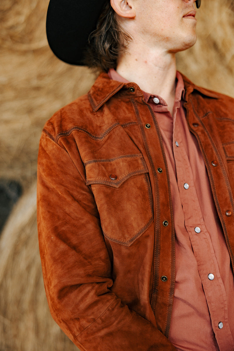 Scully Yoke Lamb Suede Shirt Jacket 
