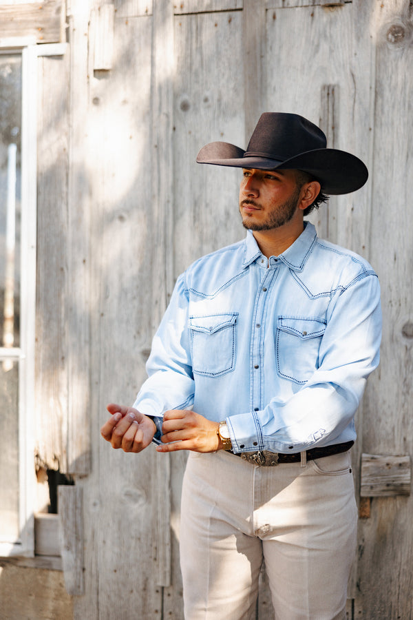 Scully Tencel Pic Stitch Shirt 