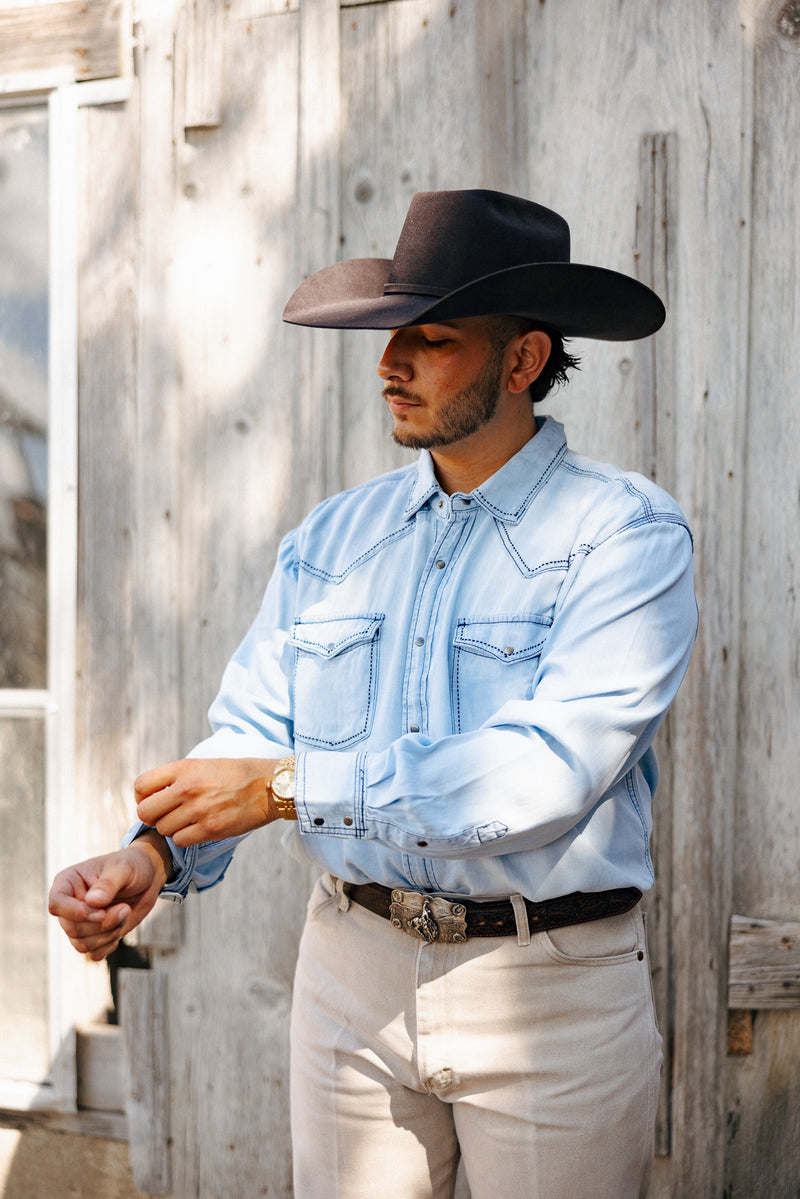 Scully Tencel Pic Stitch Shirt 