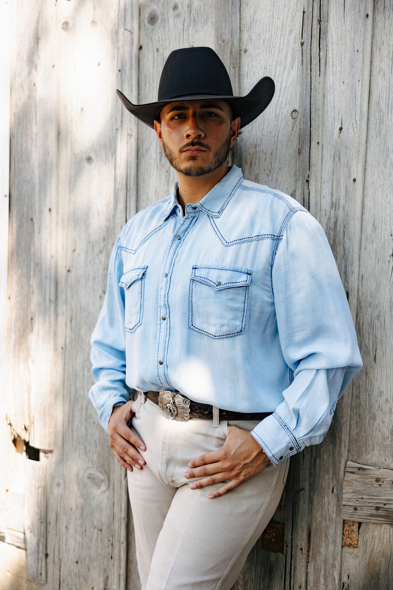 Scully Tencel Pic Stitch Shirt 