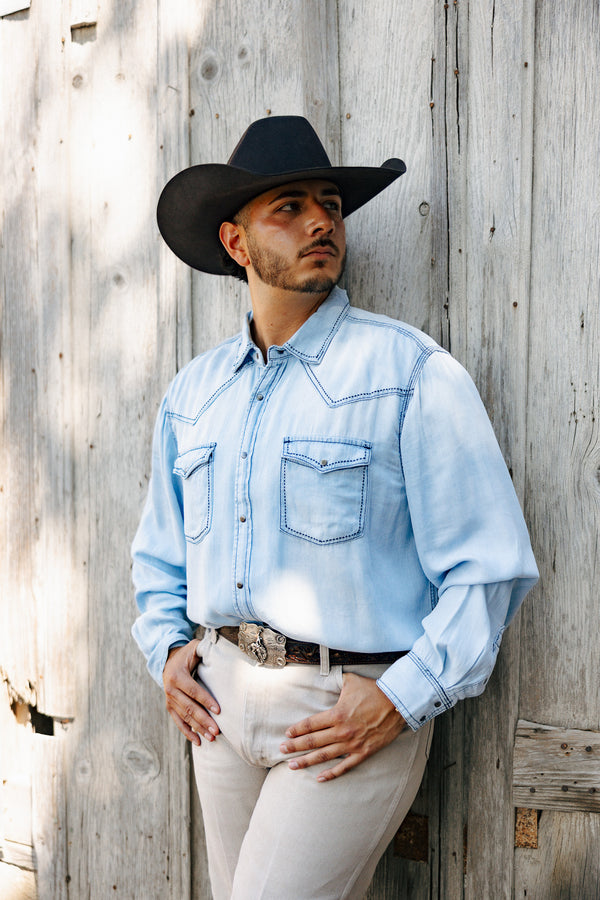 Scully Tencel Pic Stitch Shirt 