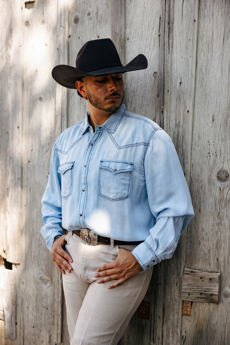 Scully Tencel Pic Stitch Shirt 