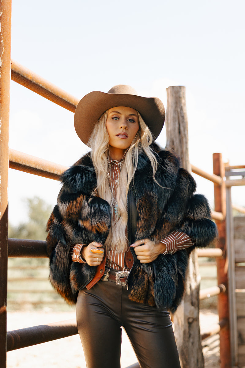 Chaarm Fox Poncho-Multi