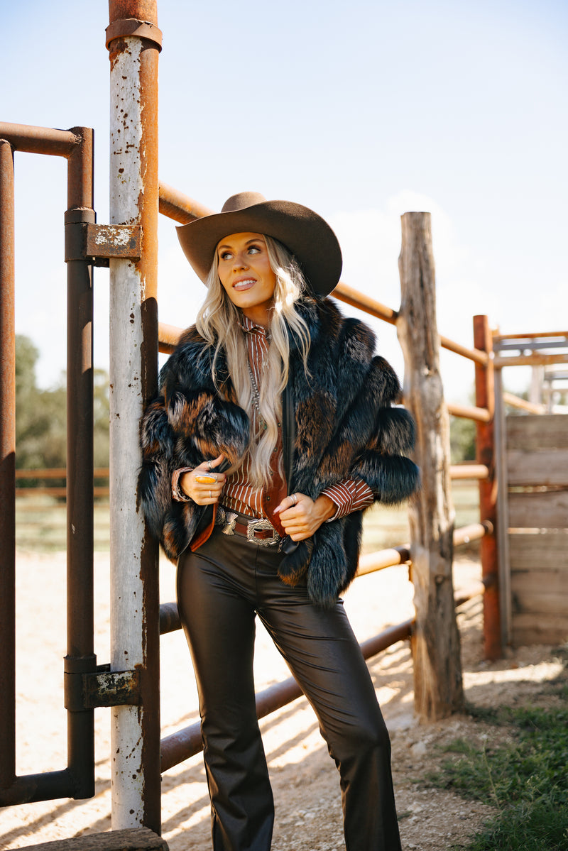 Chaarm Fox Poncho-Multi