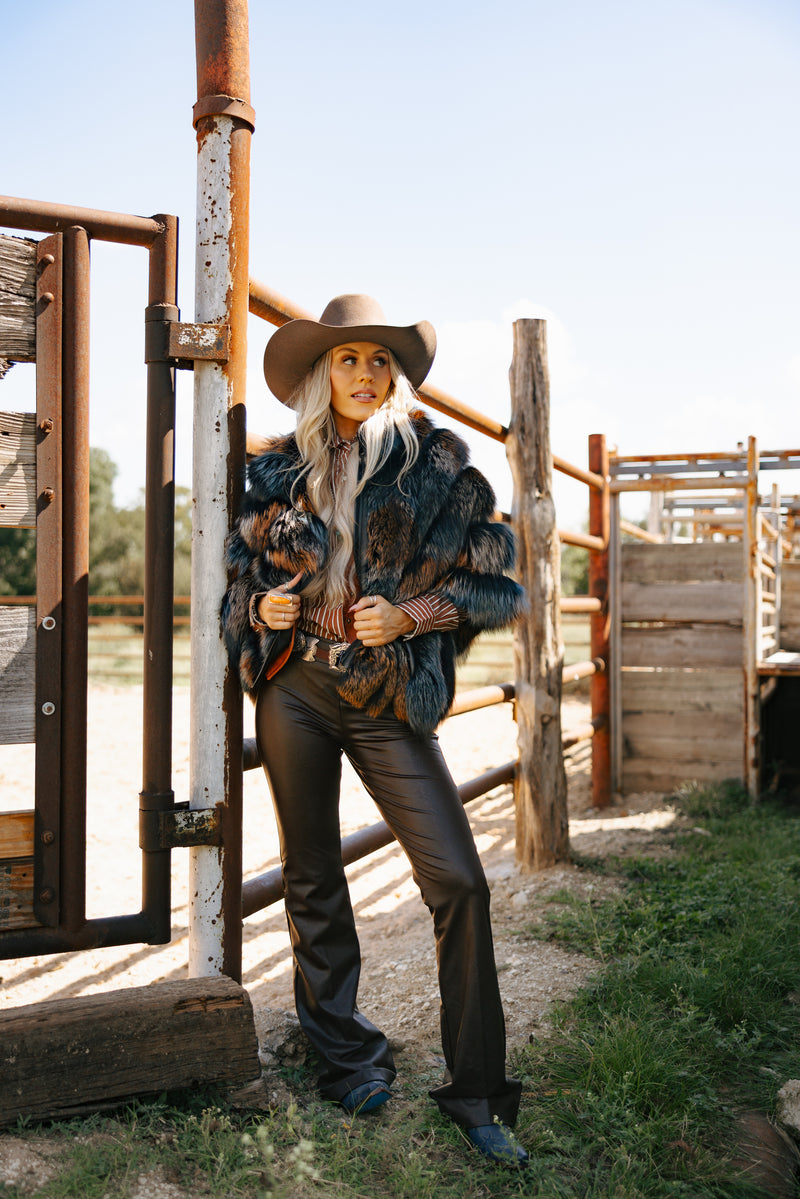 Chaarm Fox Poncho-Multi