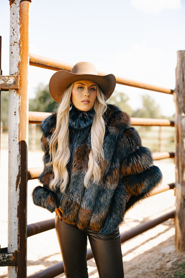 Chaarm Fox Poncho-Multi