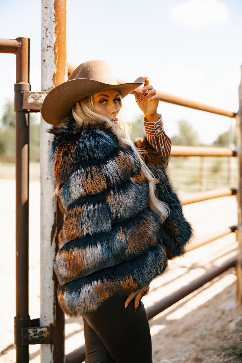 Chaarm Fox Poncho-Multi