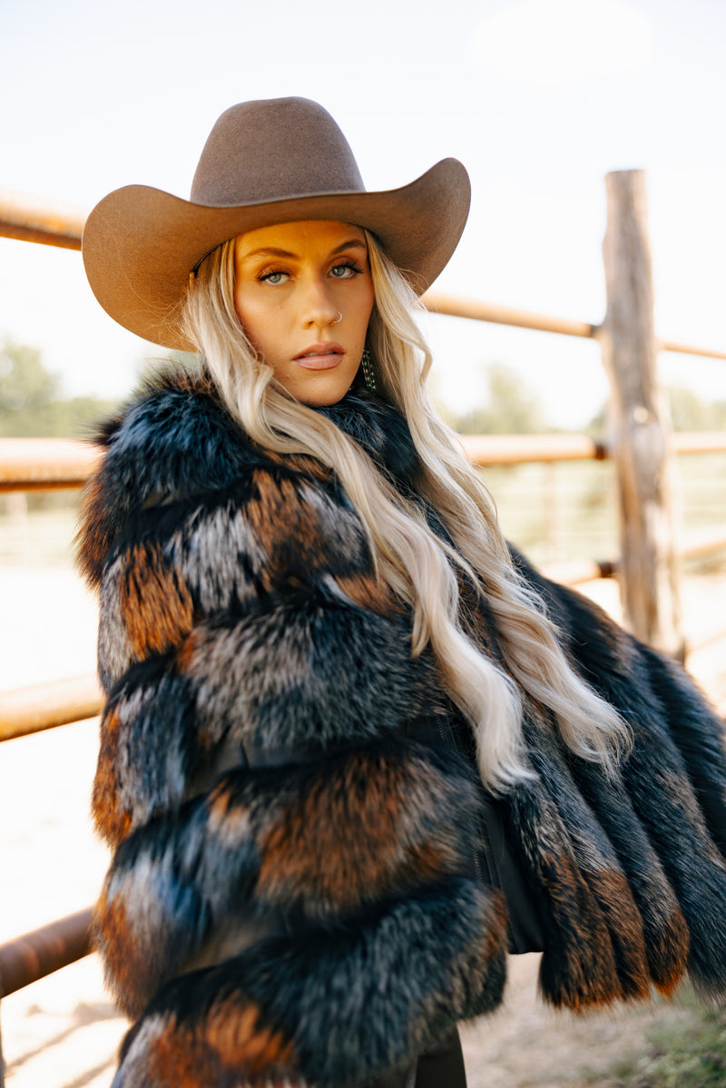 Chaarm Fox Poncho-Multi