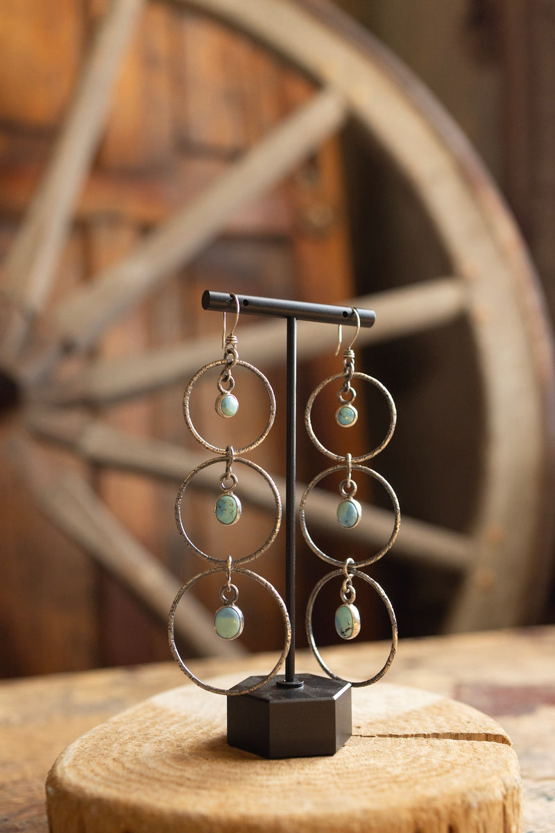 HALLETT PEAK 3-TIER FLOATING TURQUOISE EARRING 