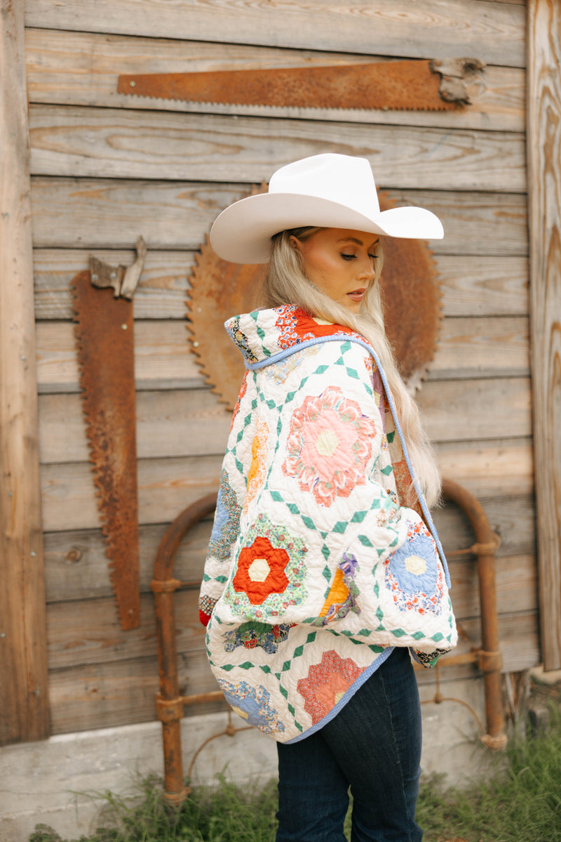 Lady Lancaster Aunt Ethel Flower Quilt Jacket 