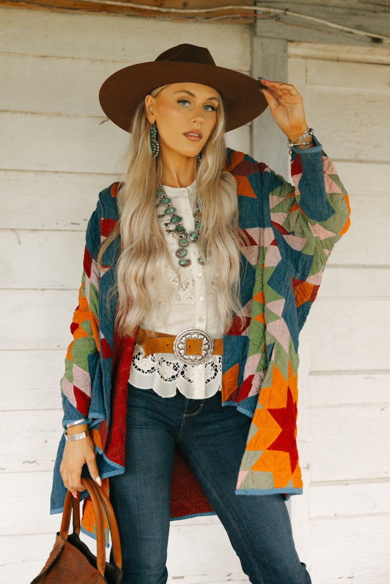 Lady Lancaster Helen Vintage Star Quilt Jacket