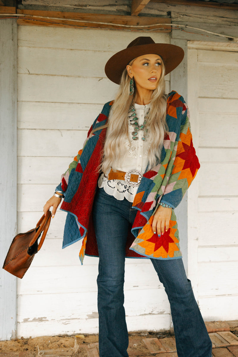 Lady Lancaster Helen Vintage Star Quilt Jacket