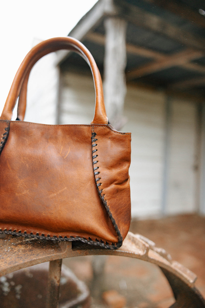 Maverick Exclusive Bison Cognac Brass Handbag 